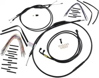 Burly Brand 12 Inch Apehanger Control Kit in Black Finish For 1996-2005 Dyna Low Rider, Super Glide Convertible/Sport/T-Sport With ABS (B30-1192)