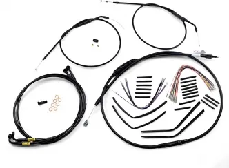 Burly Brand 14 Inch Apehanger Control Kit in Black Finish For 1996-2005 Dyna With ABS Models (B30-1193)