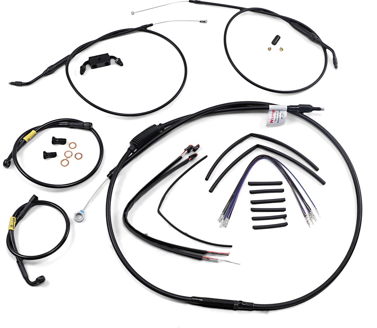 Burly Brand 12 Inch TBar Cable/Line Kit in Black Finish For 20122017