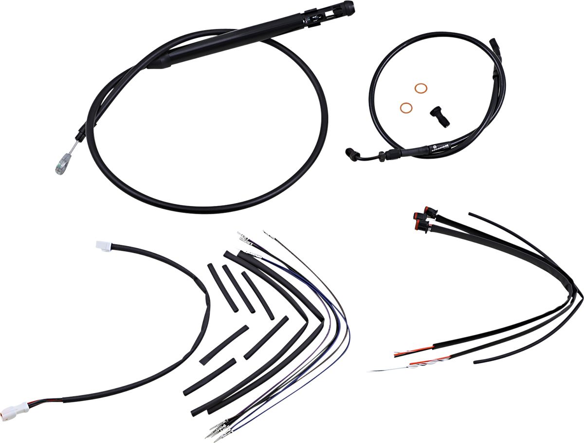 Burly Brand 14 Inch TBar Cable/Line Extension Kit in Black Finish For