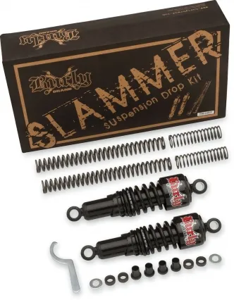 Burly Brand Slammer Lowering Kit in Black Finish For 2006-2017 Dyna (Excluding 2012-2016 FLD, 2017 FXDLS) Models (B28-1003B)