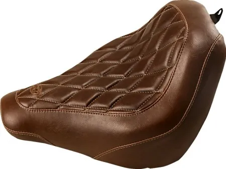 Mustang Wide Tripper Brown Diamond Stitch Solo Seat For Harley Davidson 2018-2025 Softail Street Bob & Standard Models (83032)