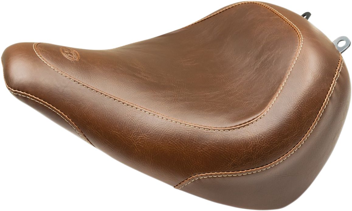 Mustang Wide Tripper Smooth Solo Seat in Brown For 2018 2023