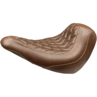 Mustang Wide Tripper Diamond Stitch Solo Seat in Brown For 2018-2023 Softail Sport Glide/Low Rider/S Models (83041)