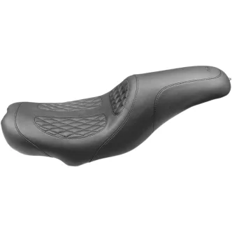 Mustang Tripper Fastback 2-Up Seat in Black For 2008-2023 FL Touring Models With Yaffe Tank (75224)