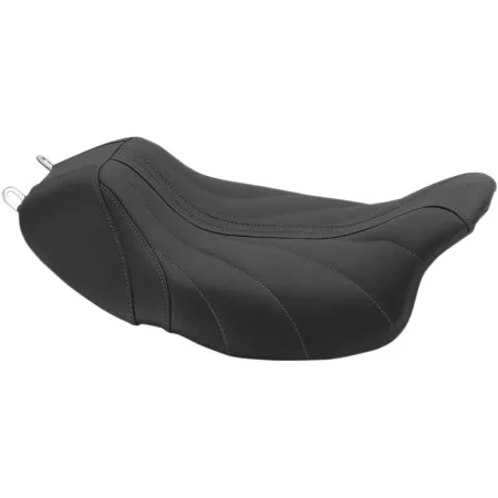 Mustang Revere Journey Gravity Grey Stitching Solo Seat in Black For 2008-2023 Touring Models (75059GM)