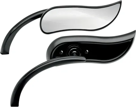 Arlen Ness Upswept Left Side Mirror in Black Finish (13-404)