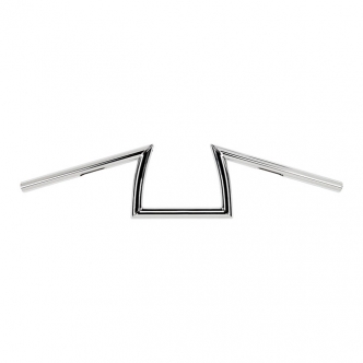 Biltwell Keystone 1 Inch Slotted Handlebars In Chrome Finish For 1982-2023 Harley Davidson Models (Excl. 08-23 E-Throttle) (6001-1056)