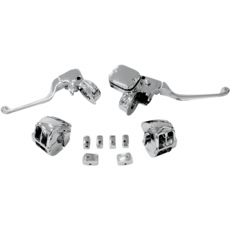 Drag Specialties Handlebar Control Kit With 9/16 Brake Master Cylinder Without Switches In Chrome For Harley Davidson 2011-2014 FXS/FLS/FLST, 2011-2013 FXCW/C & 2012-2017 FXD/FXDWG (H07-0755KDS)