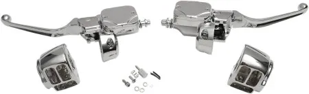 Drag Specialties Handlebar Control Kit With Hydraulic Clutch In Chrome For Harley Davidson 1996-2011 Dyna, Softail, Sportster & Touring Models (07-0654DS)