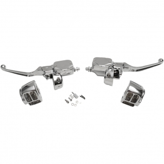 Drag Specialties Handlebar Control Kit With Hydraulic Clutch In Chrome For Harley Davidson 1996-2011 Dyna, Softail, Sportster & Touring Models (07-0654DS)