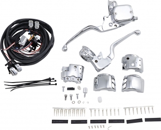 Drag Specialties Handlebar Control Kit With 9/16 Brake Master Cylinder With Switches In Chrome For Harley Davidson Dyna, Softail, Sportster & Touring Models (H07-0748AK)