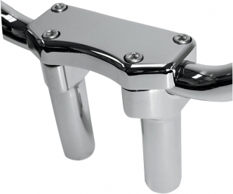Drag Specialties 4 Inch Tall Buffalo Risers With Top Clamp In Chrome For 1 Inch Handlebars (0602-0588)