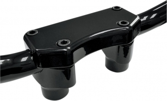 Drag Specialties 1.5 Inch Tall Buffalo Risers With Top Clamp In Black For 1 Inch Handlebars (0602-0256)