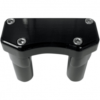 Drag Specialties 4 Inch Tall Buffalo Risers With Top Clamp In Black For 1 Inch Handlebars (0602-0589)