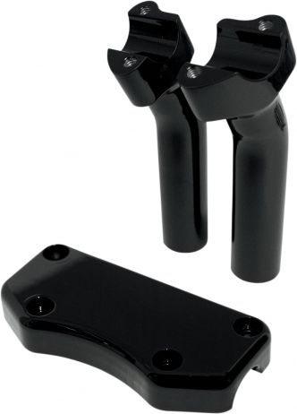 Drag Specialties 5.5 Inch Tall Buffalo Risers With Top Clamp In Black For 1 Inch Handlebars With 1 1/2 Inch Pullback (0602-0591)