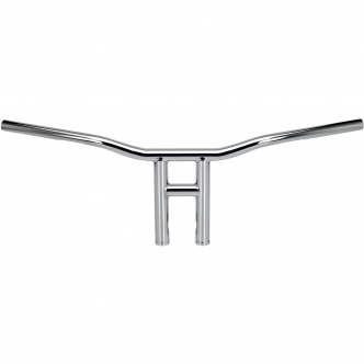 Biltwell Tyson XL 10 Inch O/S Slotted Handlebars In Chrome Finish For 1982-2023 Harley Davidson Models (Excl. 08-23 E-Throttle) (6240-1053)