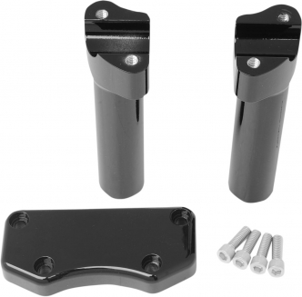 Drag Specialties 6 Inch Tall Buffalo Risers With Clamp In Black For 1 Inch Handlebars (0602-0593)