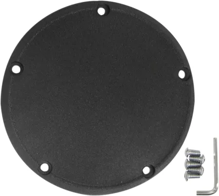 Drag Specialties 5 Hole Derby Cover in Wrinkle Black Finish For 1999-2017 Dyna, 1999-2018 Softail (Excl. 2018 FLSB), 1999-2015 Touring & Trike Models (Excl. 2015 FLHTCUL, FLHTKL) (33-0054WB)