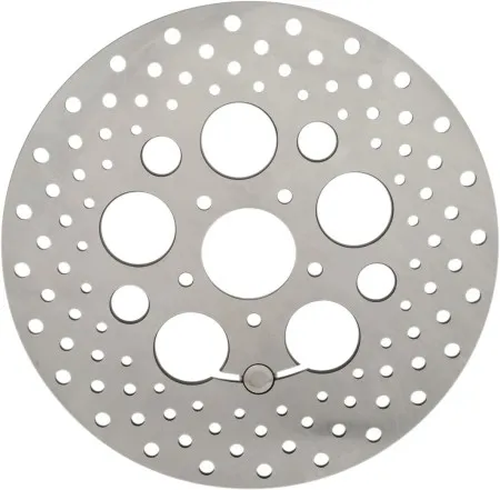 Drag Specialties Stainless Steel Drilled Front Brake Rotor 2015-2026 Softail, 2014-2022 Sportster, 2008-2023 Touring & 2006-2017 Dyna (B06-0188AS)