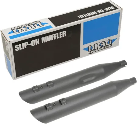 Drag Specialties 4 Inch Slashdown Slip-On Mufflers In Black For Harley Davidson 1995-2016 Touring Models (H00966)