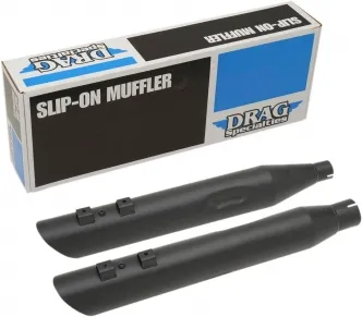 Drag Specialties 3.5 Inch Slashdown Slip-On Mufflers In Black For Harley Davidson 2017-2024 Touring Models (H00964)
