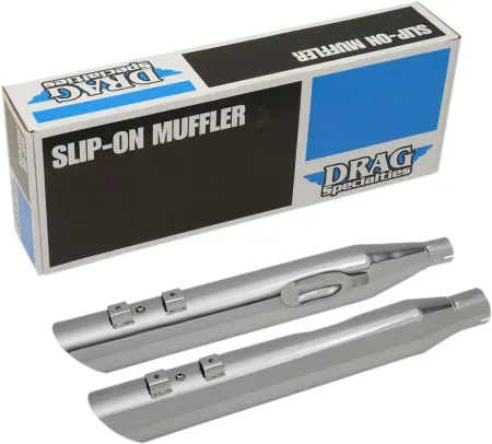 Drag Specialties 4 Inch Slashdown Slip-on Mufflers In Finish Chrome For Harley Davidson 2017-2024 Touring Models (H00967)