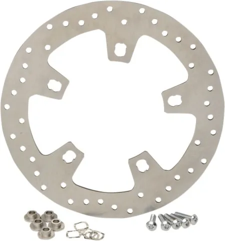 Drag Specialties Stainless Steel Drilled Front Brake Rotor 2014-2023 Touring & 2014-2025 Road King Special (B06-0194AS)