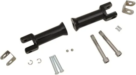 Drag Specialties Passenger Peg Mounts In Gloss Black For Harley Davidson Softail 2018-2025 (P17-0428GB)