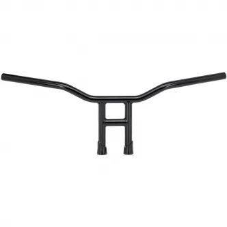 Biltwell Tyson 10 Inch Slotted Handlebar in Black Finish For 1982-2022 Harley Davidson Models (Excl. All E-Throttle) (6220-2016)