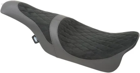 Drag Specialties Cabalero Faux Suede Diamond Stitched Seat In Black For Harley Davidson 2008-2023 Touring Models (0801-1038)