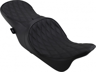 Drag Specialties Low Profile Forward-Positioning Double Diamond Stitch Seat in Black For 2008-2023 Touring Models (0801-1011)