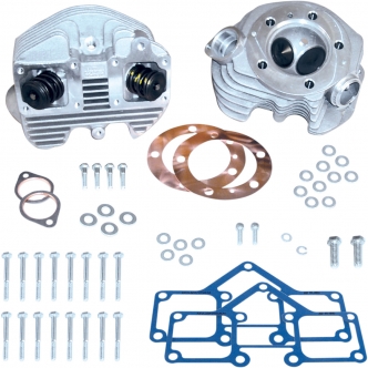 S&S Shovel Cylinder Head Kit Standard Bore in Natural Finish For 1966-Early 1978 B.T. With O-Ring Style Heads (90-1496)