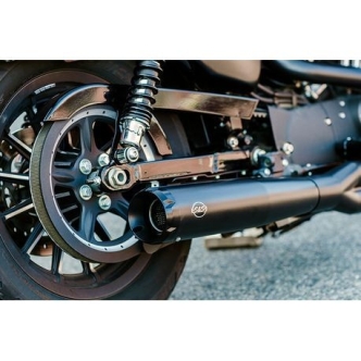 S&S Cycle SuperStreet 2-1 50 State Exhaust System in Black Finish With Black End Caps For 2014-2022 Sportster Models (550-0952A)