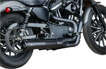 S&S Cycle SuperStreet 2-1 Exhaust System in Black Finish With Black End Caps For 2007-2013 Sportster Models (550-0951)