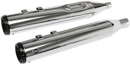 S&S Cycle 4.5 GNX Mufflers in Chrome Finish With Tuxedo Black End Caps For 2017-2024 Touring Models (550-0991)