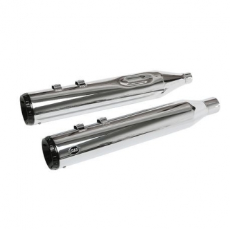 S&S Cycle 4.5 GNX Mufflers in Chrome Finish With Tuxedo Black End Caps For 2017-2023 Touring Models (550-0991)