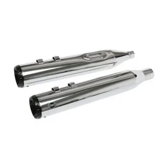 S&S Cycle 4.5 GNX Mufflers in Chrome Finish With Tuxedo Black End Caps For 2017-2024 Touring Models (550-0991)