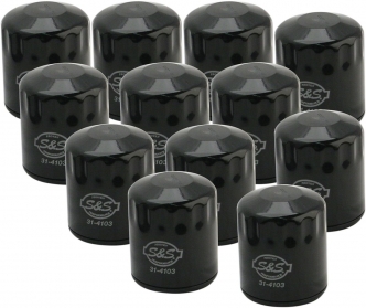 S&S Spin On Oil Filter In Black Finish For 1999 Softail, 1999-2017 Twin Cam Models (Repl. 63798-99 & 63731-99A) (Pack Of 12) (310-0241)