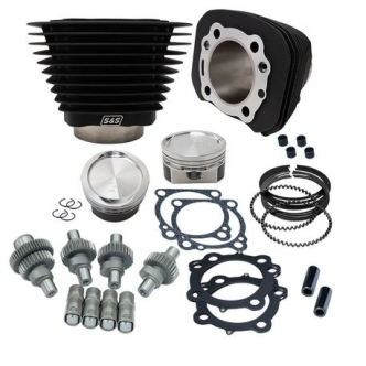 S&S Cycle Hooligan Kit 883cc To 1200cc Conversion Kit In Wrinkle Black For Harley Davidson 2000-2022 Sportster Models (910-0699)