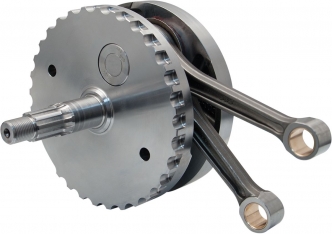 S&S Cycle 4 Inch Stroke Flywheel Assembly Without Sprocket Shaft Bearing Race For Harley Davidson 2000-2006 Internally Balanced Big Twin Models (320-0397)