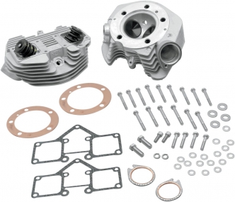 S&S Cycle Super Stock Heads 3.625 Bore O-Ring Style Dual Plug Cylinder Head Kit In Natural Aluminium Finish For Harley Davidson 1966-1978 Big Twin Models (90-1491)