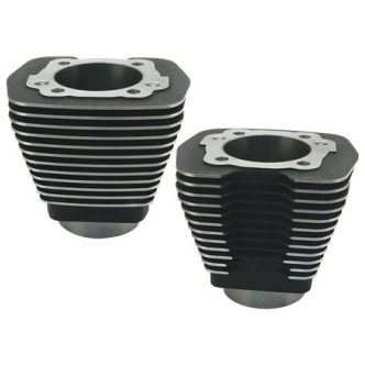 S&S Cycle 3-5/8 Inch Bore Cylinders In Wrinkle Black For Harley Davidson 1984-1999 Big Twin Models With Stock, S&S Performance Or Super Stock Heads (91-7700)