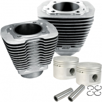 S&S Cycle 3-1/2 Inch Bore Cylinder & Piston Kit In Natural Finish For Harley Davidson 1984-1999 Big Twin Models (910-0179)