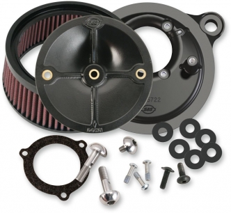 S&S Cycle Air Cleaner Kits Stealth Without Cover In Black For Harley Davidson 2003-2017 Twin Cam Models With 66mm S&S Throttle Body (170-0165)