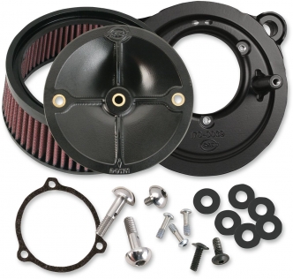 S&S Cycle Air Cleaner Kits Stealth Without Cover In Black For Harley Davidson 2003-2017 Twin Cam Models With 58mm S&S Throttle Body (170-0164)