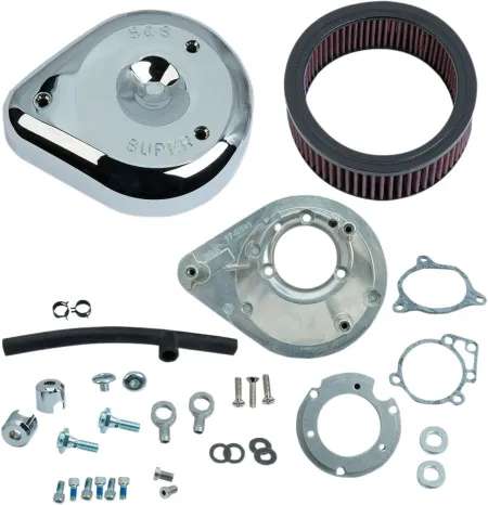 S&S Cycle Teardrop Air Cleaner Kit In Chrome Finish For 2008-2017 HD Touring and Softail E Throttle Models  (170-0305B)
