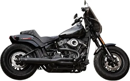 S&S Cycles Superstreet 2 Into 1 Exhaust System In Black For Harley Davidson 2018-2024 Softail Models With Standard Chassis (550-0789B)