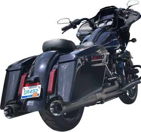 S&S Cycle Shadow Pipe For S&S Sidewinder 2 Into 1 In Black For Harley Davidson 2017-2024 M8 Touring Models (550-0831)