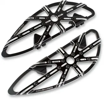 Arlen Ness 10-Gauge Floorboards In Black Finish For Harley Davidson 1986-2017 Softail, 2012-2016 Dyna FLD Switchback, 1983-2021 Touring, 2009-2021 Trike Models (06-861)